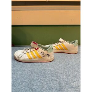 Adidas x Disney Grand Court Girls Size US 4 White Minnie Mouse Shoes Sneakers